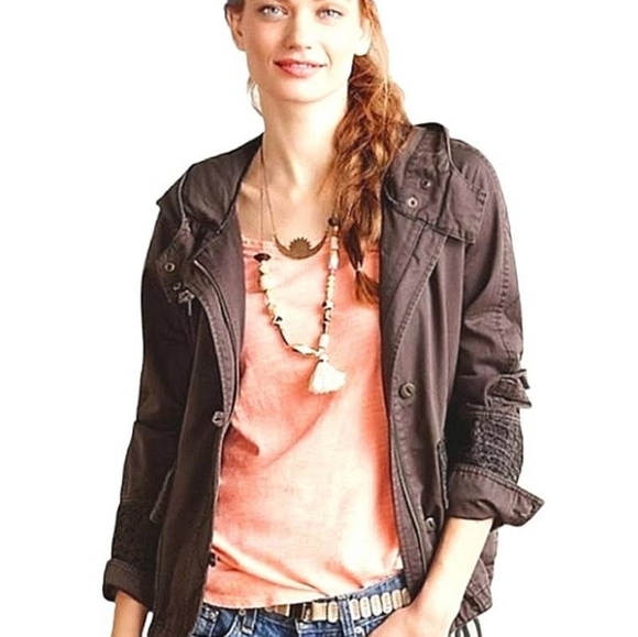 Anthropologie Hei Hei Hooded Faroe Anorak Lace Jacket